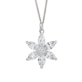 Flower Pendant with Cubic Zirconia