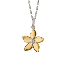 Jasmine Flower Pendant with Yellow Gold Plating