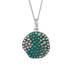 Fiorelli Organic Disc Pendant with Gradient Green Crystal