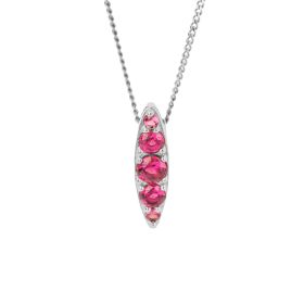 Fiorelli Navette Pendant with Fuchsia Crystal