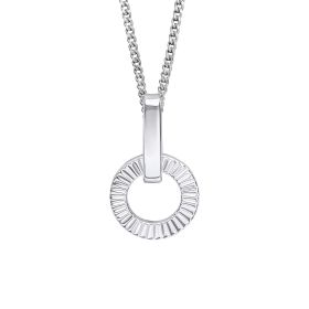 Diamond Cut Circle Drop Pendant