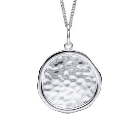 Organic Round Hammered Textured Pendant