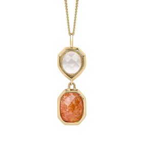 Fiorelli Sunstone and Quartz Drop Pendant