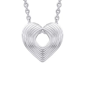 Ridged Heart Slider Pendant