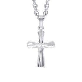 Diamond Cut Detailed Cross Pendant