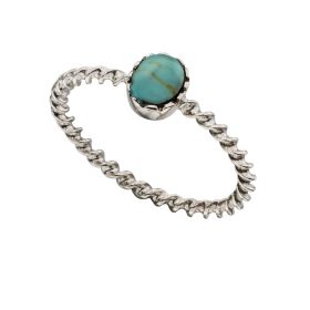 Twisted Imitation Turquoise Ring