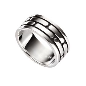 Fiorelli Black Enamel Border Ring with Crystal