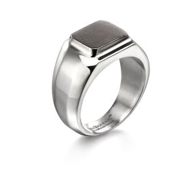 Fred Bennett Signet Ring with Gun Metal IP Detail