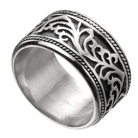 Fiorelli Black Enamel Border Ring with Crystal