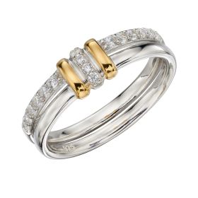 Fiorelli Linked Ring with Yellow Gold Plating and Cubic Zirconia