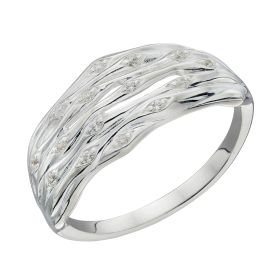 Bamboo Ring with CZ