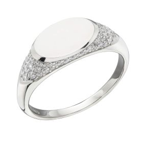 Fiorelli Black Enamel Border Ring with Crystal