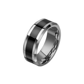 Fiorelli Black Enamel Border Ring with Crystal