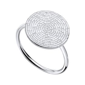 Ripple Texture Round Disc Ring