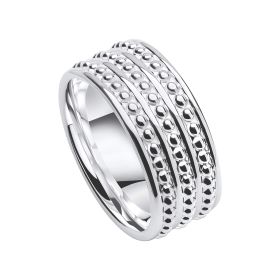 Millegrain Wide Band Ring