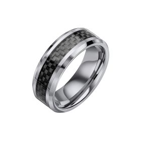 Fred Bennett Tungsten Ring with Black Carbon Fibre Inlay