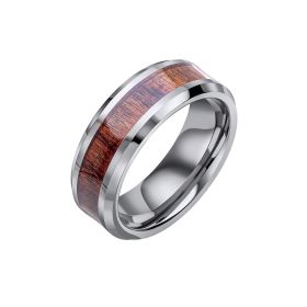 Fred Bennett Tungsten Ring with Brown Wood Inlay