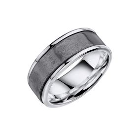 Fiorelli Black Enamel Border Ring with Crystal