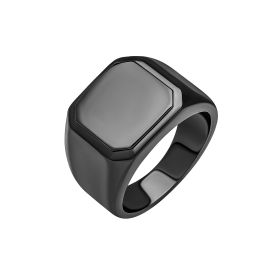 Fred Bennett Gunmetal Plated Square Signet Ring