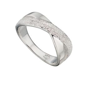 Diamond Cut Crossover Ring