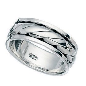 Twist Design Spinner Ring - 56